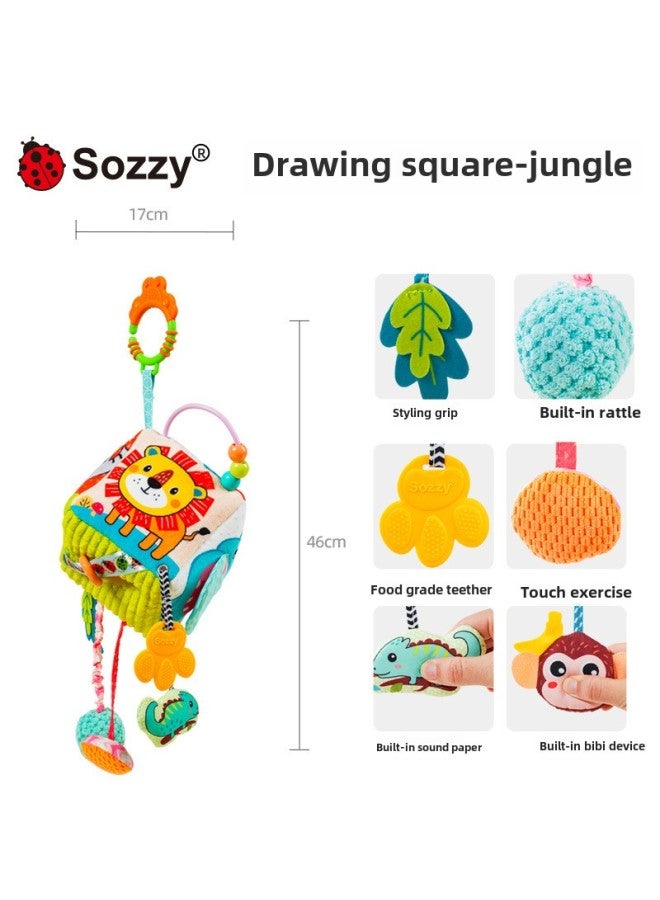 Sozzy Newborn Drawstring Pumping Fun Baby 0-1 Year Old Puzzle Car Hanging Baby Stroller Pendant Toy Wholesale-color:sozzy Rubik's Cube Drawing—Ocean - Image 4